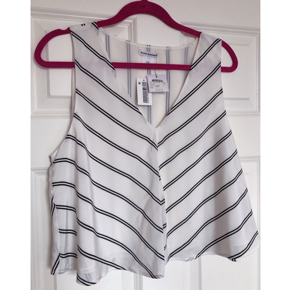 Club Monaco Silk Cropped Filina Tank
